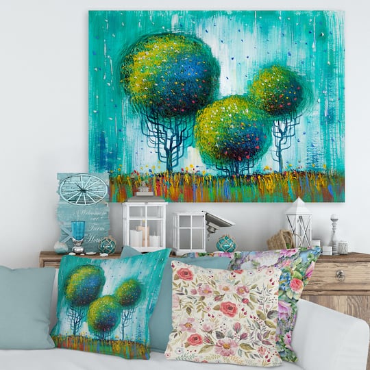 Designart - Colourful Trees Impressionist Landscape II